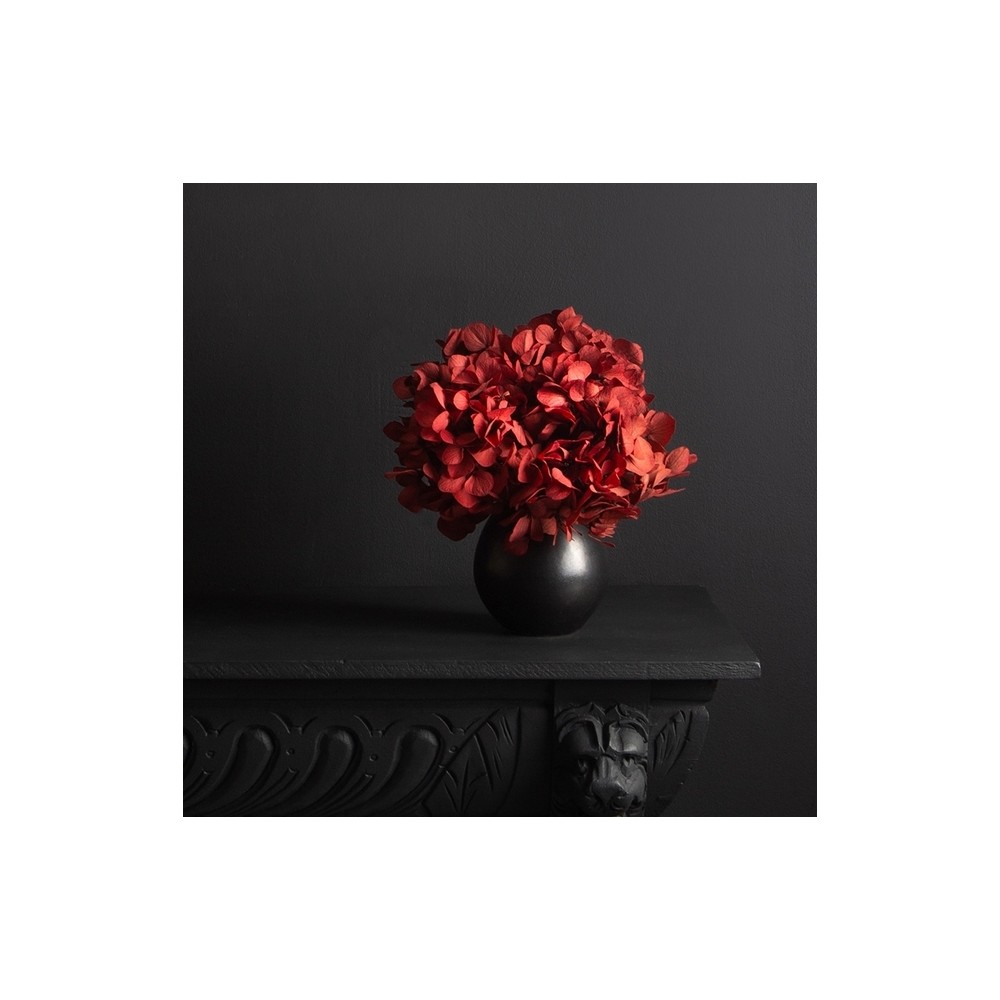 Bouquet d'hortensia stabilisé rouge - fleurs naturelles stabilisées - décoration intérieure - Deco-Vegetale