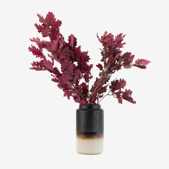 Bouquet de chêne stabilisé framboise - feuillage naturel stabilisé - décoration intérieure - Deco-Vegetale