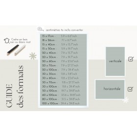 Formats de cadres disponibles pour tableaux végétaux stabilisés déco murale