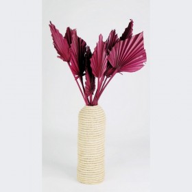 Bouquet de palm mini berry bordeaux – éventails séchés déco Deco-Vegetale