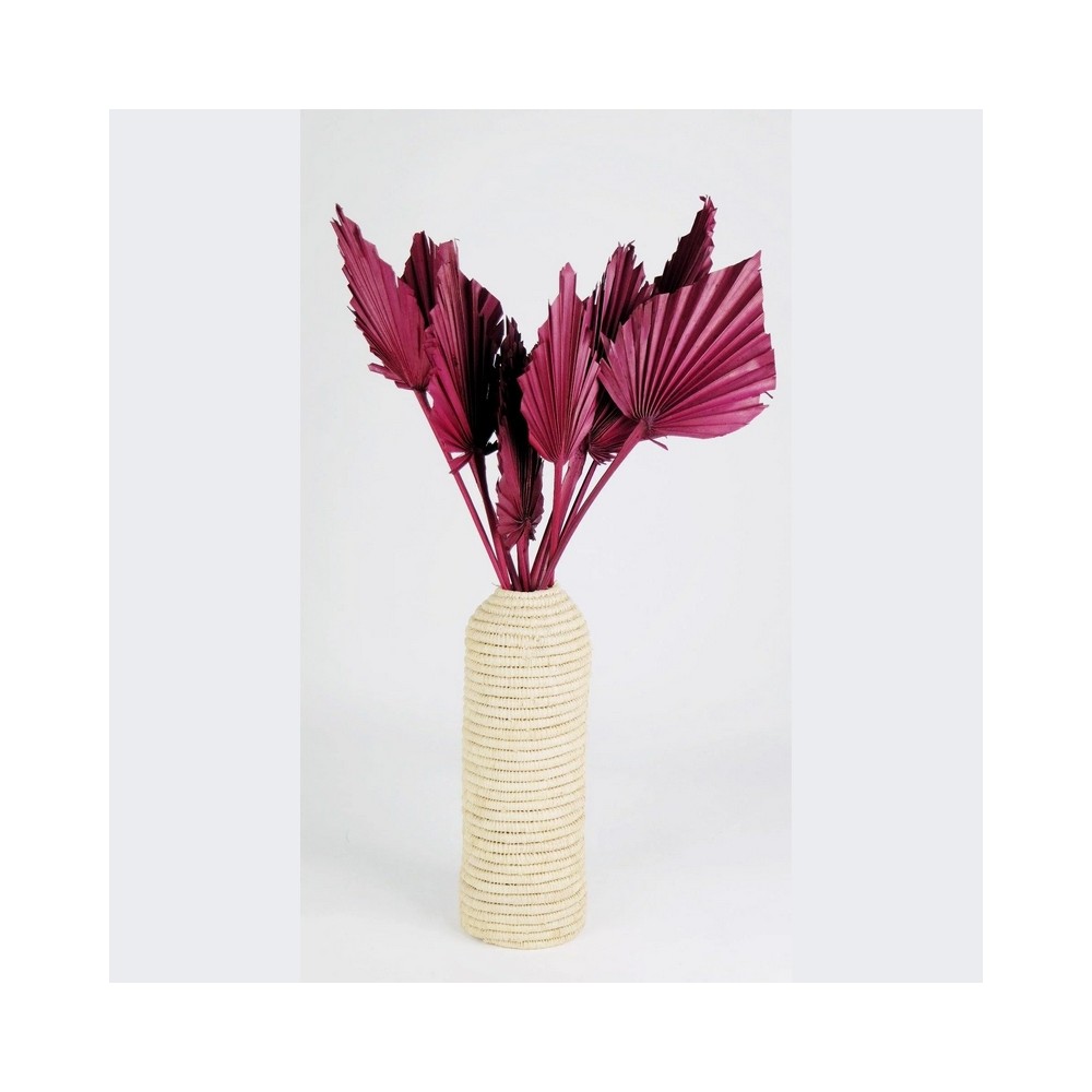 Bouquet de palm mini berry bordeaux – éventails séchés déco Deco-Vegetale