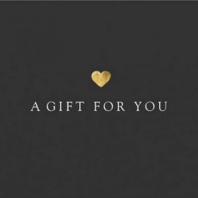 Carte cadeau chic de couleur noire avec inscription en anglais A gift for you