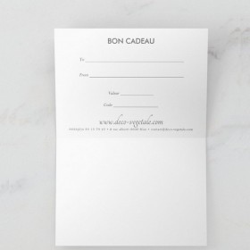 Formulaire intérieur du bon cadeau décoration végétale à compléter