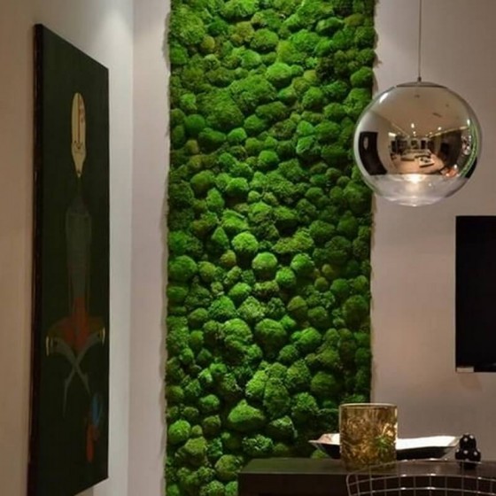 Mur végétal stabilisé POLLMOSS mur de mousse boule naturelle stabilisée décoration murale graphique