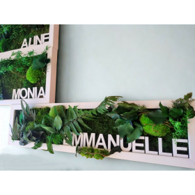 Tableau végétal stabilisé personnalisé Biosphère avec prénom