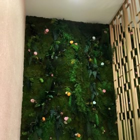 Mur végétal stabilisé Flowers avec fleurs colorées dans un couloir