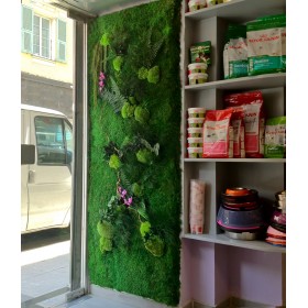 Mur végétal Flowers installé dans une boutique