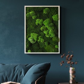Tableau végétal stabilisé FÉROÉ XL mélange de mousses  naturelles stabilisées décoration murale