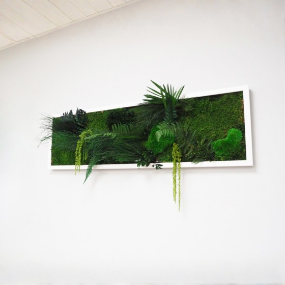 Tableau végétal stabilisé SERANO mousses et végétaux naturels stabilisés pour la decoration murale