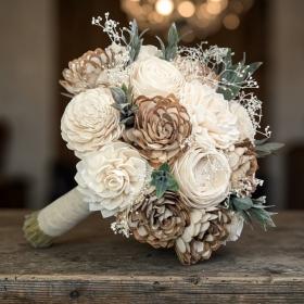 Bouquet de fleurs de sola Magnolia et fleurs séchées pour décoration naturelle