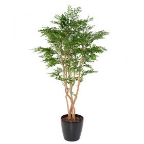 Gros plan sur le feuillage vert dense et réaliste de l'arbre artificiel acacia 180 cm
