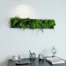 Tableau végétal stabilisé panoramique FLAMING PARROT  feuillages naturels stabilisés  décoration murale grand format