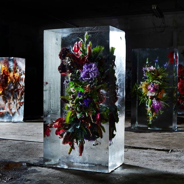 pain de glace xxl incrustée de fleurs trés colorées