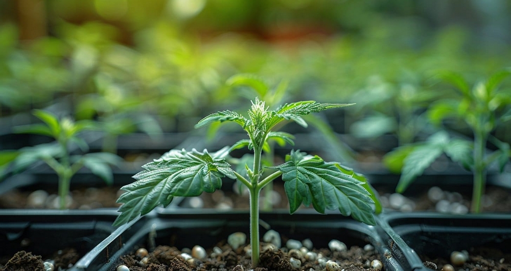Plante verte en gros plan avec gouttes d’eau sur les feuilles