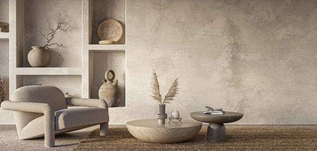 salon beige wabi sabi