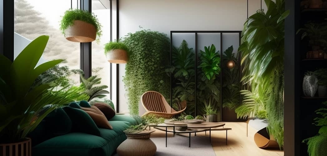 compoistion ia couleur verte dans l'aménagement intérieur