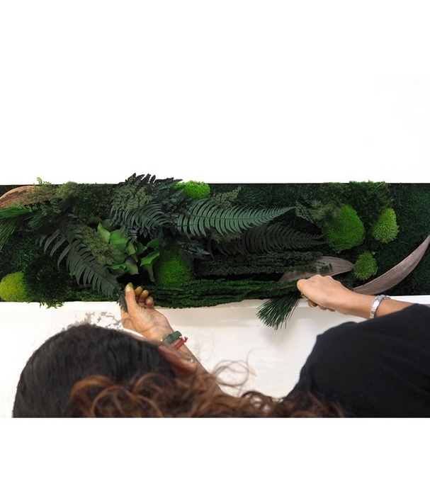 arrangement vegetal sur un tableau