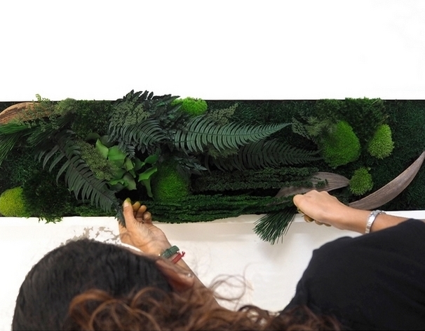 arrangement vegetal sur un tableau